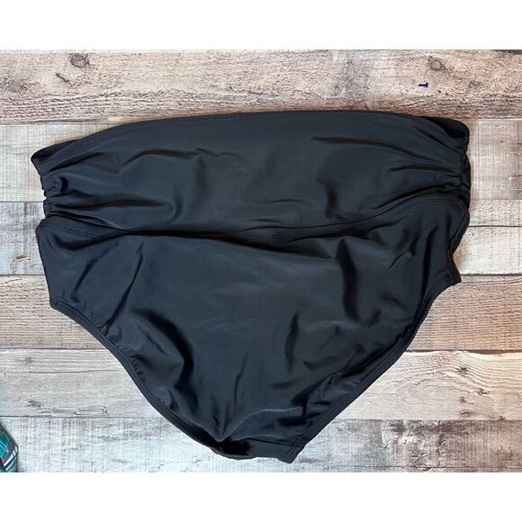 BOGOF Isabel Maternity 2pc Tankini Swimsuit Tropical Green Halter Black Bottom - Picture 5 of 15